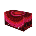 Red Kaleidoscope Print Leather Tissue Box Cover