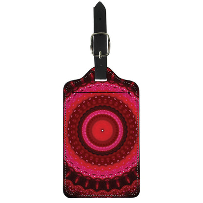 Red Kaleidoscope Print Luggage Tag