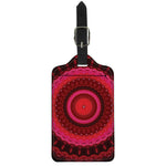 Red Kaleidoscope Print Luggage Tag