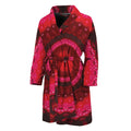 Red Kaleidoscope Print Men's Bathrobe