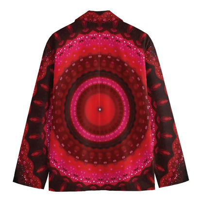 Red Kaleidoscope Print Men's Blazer