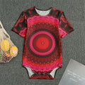 Red Kaleidoscope Print Men's Bodysuit