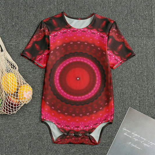 Red Kaleidoscope Print Men's Bodysuit