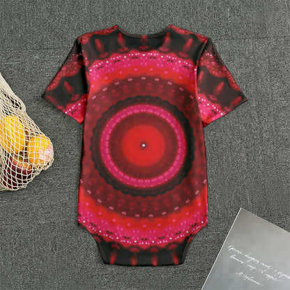 Red Kaleidoscope Print Men's Bodysuit