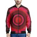 Red Kaleidoscope Print Men's Bomber Jacket