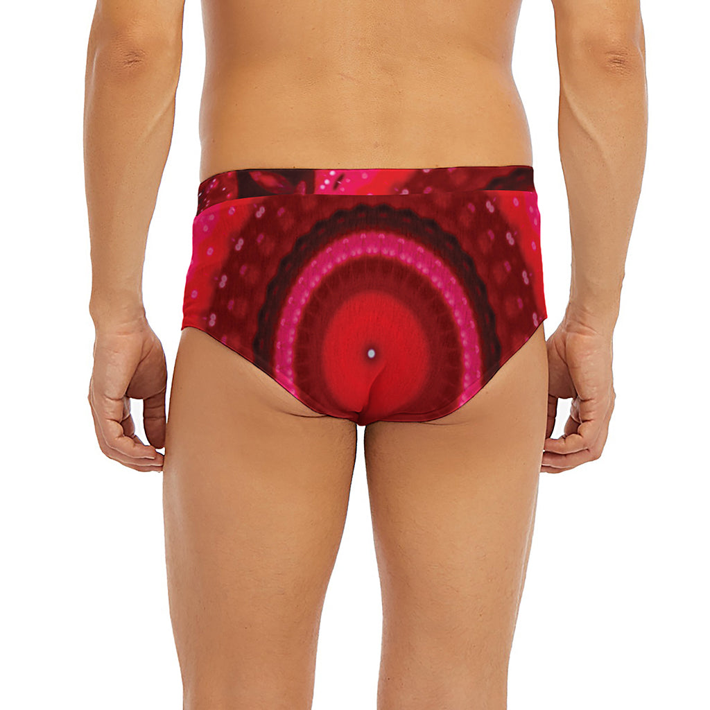 Red Kaleidoscope Print Men's Briefs
