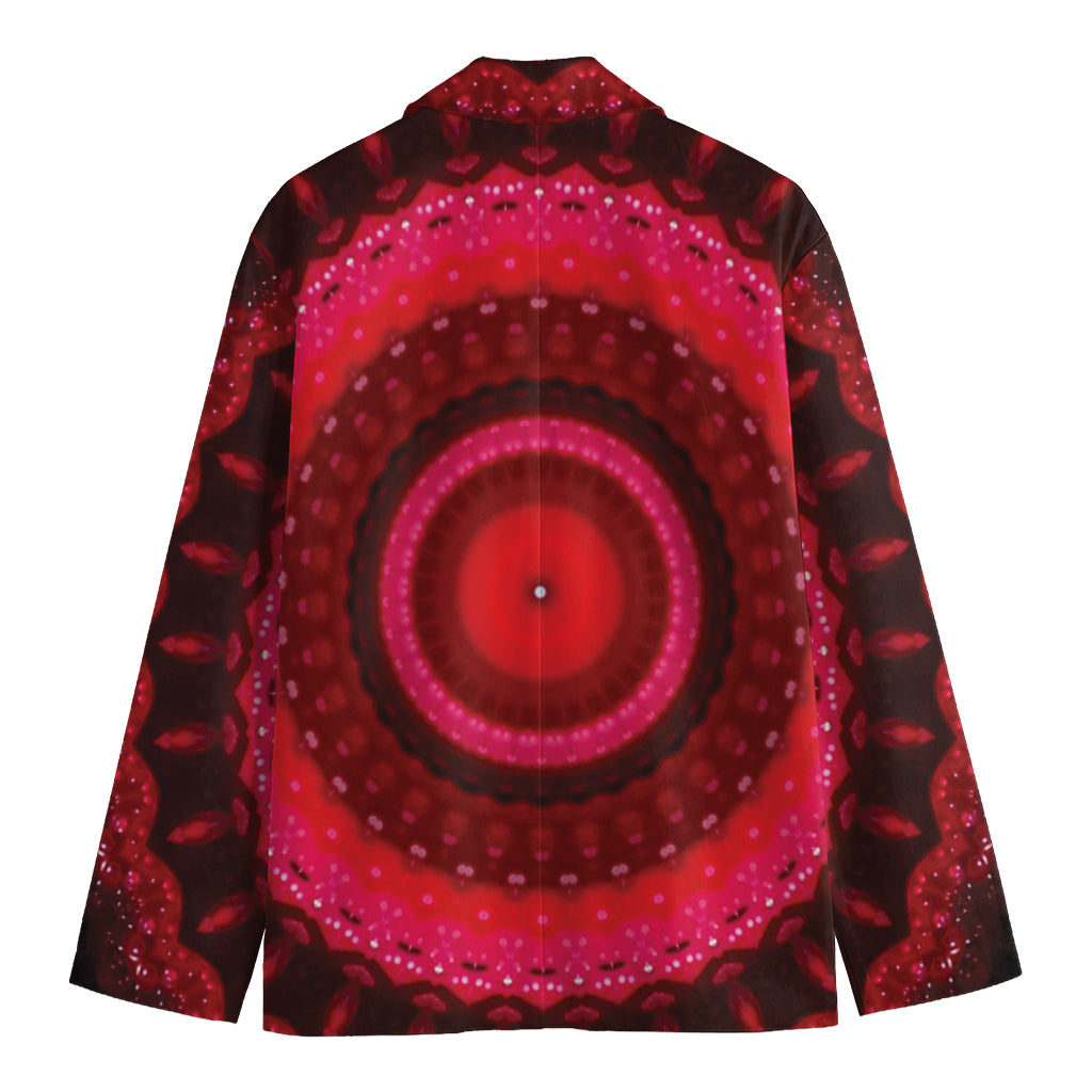 Red Kaleidoscope Print Men's Cotton Blazer