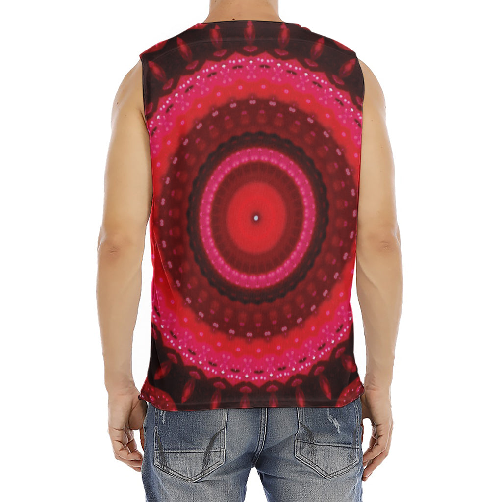 Red Kaleidoscope Print Men's Fitness Tank Top