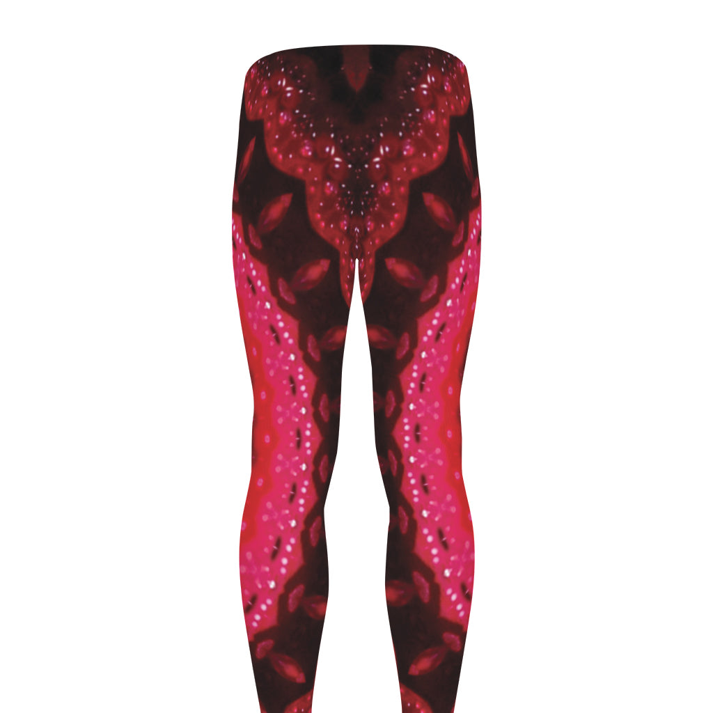 Red Kaleidoscope Print Men's leggings