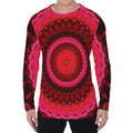 Red Kaleidoscope Print Men's Long Sleeve T-Shirt