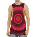 Red Kaleidoscope Print Men's Muscle Tank Top