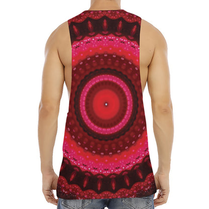 Red Kaleidoscope Print Men's Muscle Tank Top