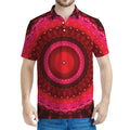 Red Kaleidoscope Print Men's Polo Shirt