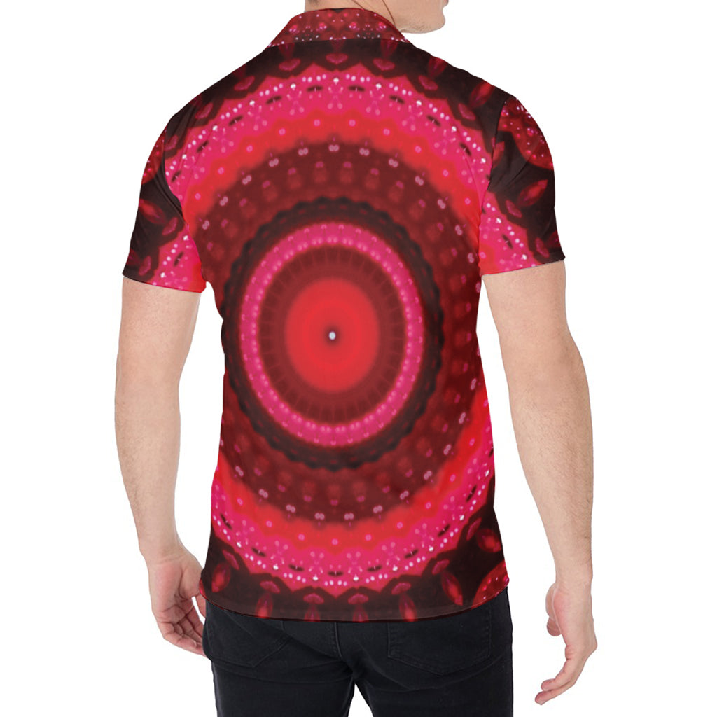 Red Kaleidoscope Print Men's Shirt