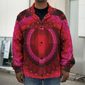 Red Kaleidoscope Print Men's Shirt Jacket