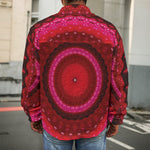 Red Kaleidoscope Print Men's Shirt Jacket