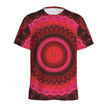 Red Kaleidoscope Print Men's Sports T-Shirt