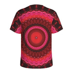 Red Kaleidoscope Print Men's Sports T-Shirt