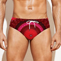 Red Kaleidoscope Print Men's Swim Briefs
