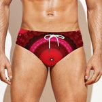Red Kaleidoscope Print Men's Swim Briefs