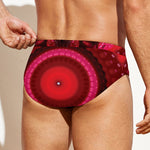 Red Kaleidoscope Print Men's Swim Briefs