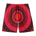 Red Kaleidoscope Print Men's Swim Trunks