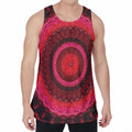 Red Kaleidoscope Print Men's Velvet Tank Top