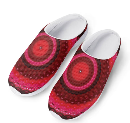 Red Kaleidoscope Print Mesh Casual Shoes