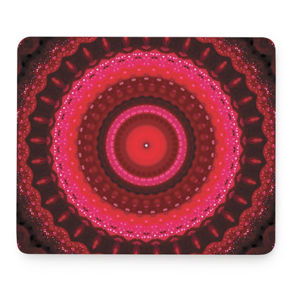 Red Kaleidoscope Print Mouse Pad
