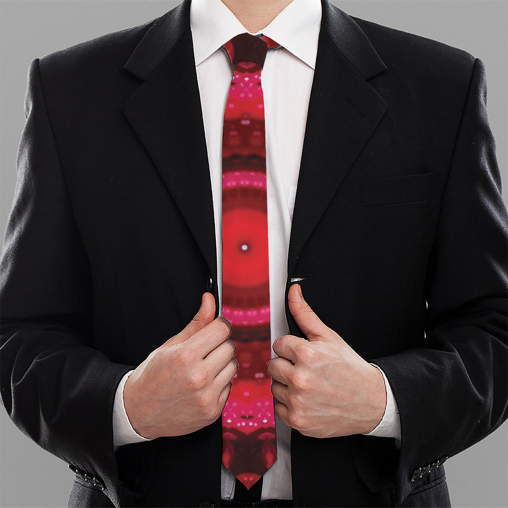 Red Kaleidoscope Print Necktie