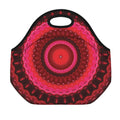 Red Kaleidoscope Print Neoprene Lunch Bag