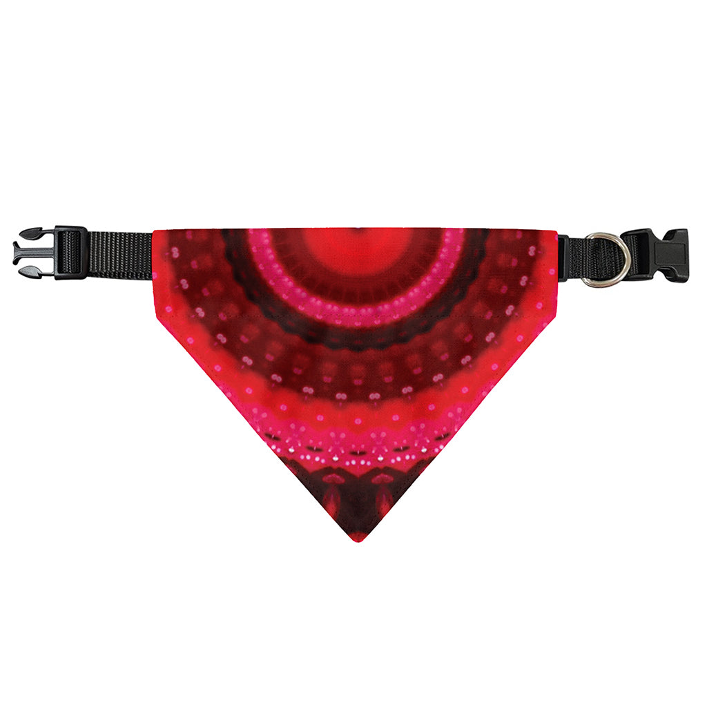 Red Kaleidoscope Print Over The Collar Dog Bandana