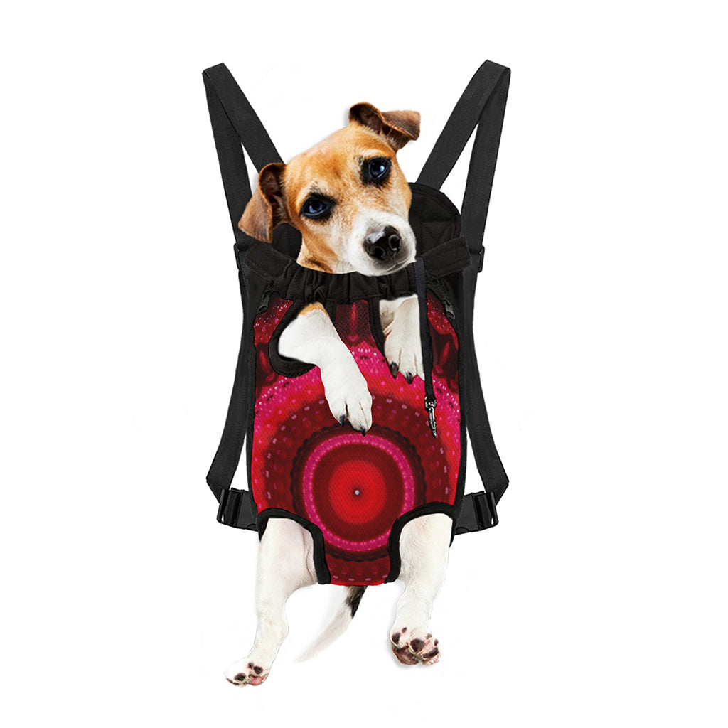 Red Kaleidoscope Print Pet Carrier Backpack
