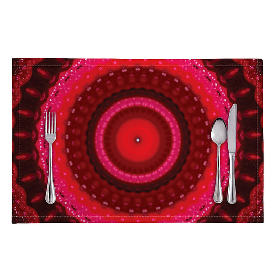 Red Kaleidoscope Print Placemat