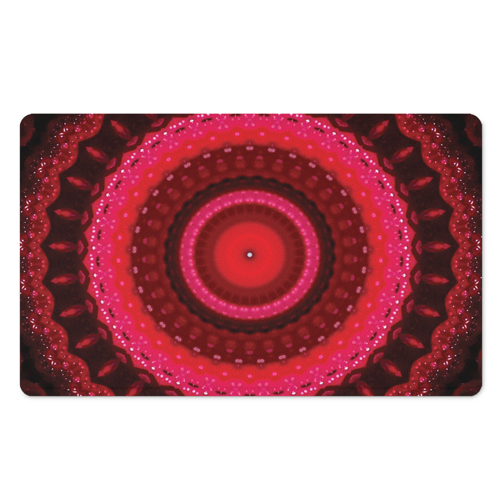 Red Kaleidoscope Print Polyester Doormat