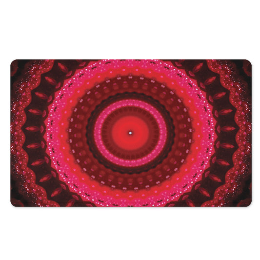 Red Kaleidoscope Print Polyester Doormat
