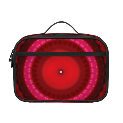 Red Kaleidoscope Print Portable Lunch Bag