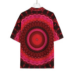 Red Kaleidoscope Print Rayon Hawaiian Shirt