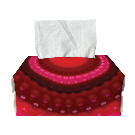 Red Kaleidoscope Print Rectangle Tissue Box Cover