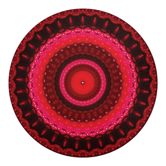 Red Kaleidoscope Print Round Blanket