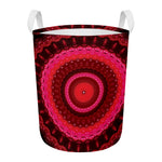 Red Kaleidoscope Print Round Laundry Basket