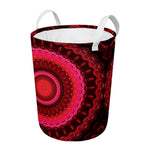 Red Kaleidoscope Print Round Laundry Basket