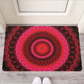 Red Kaleidoscope Print Rubber Doormat