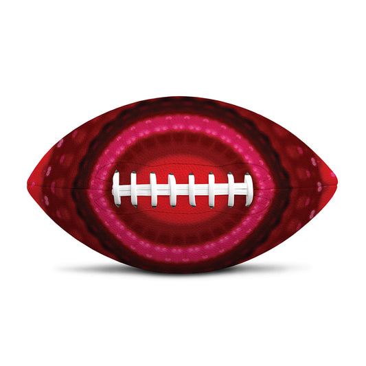 Red Kaleidoscope Print Rugby Ball