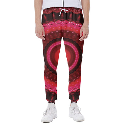 Red Kaleidoscope Print Scuba Joggers