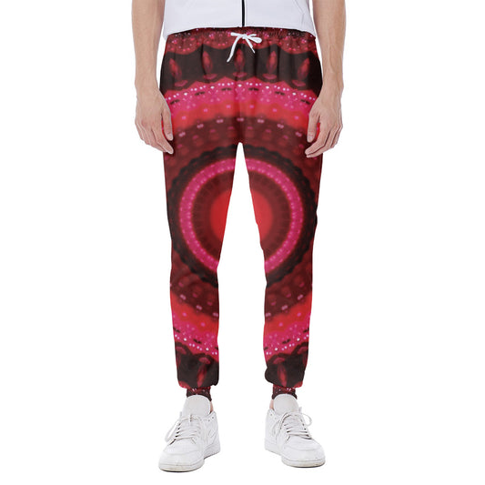 Red Kaleidoscope Print Scuba Joggers