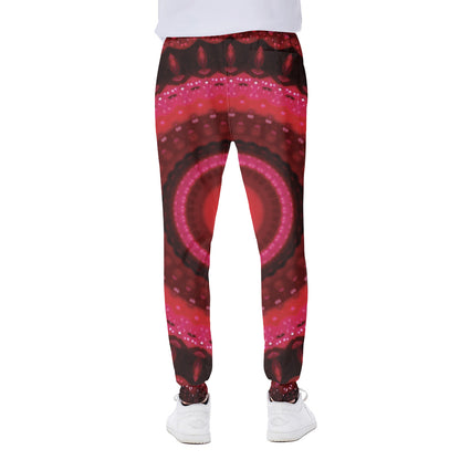 Red Kaleidoscope Print Scuba Joggers