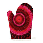Red Kaleidoscope Print Single Oven Mitt