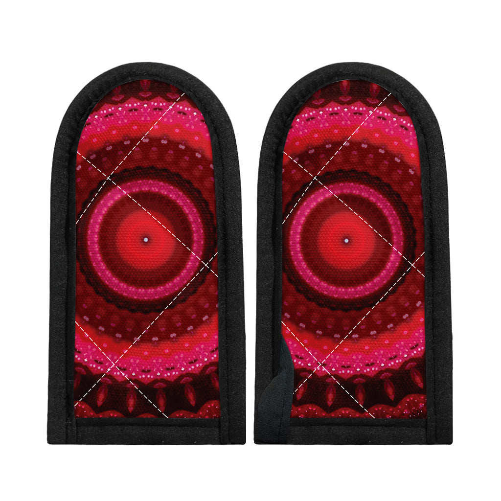 Red Kaleidoscope Print Skillet Handle Cover