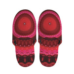 Red Kaleidoscope Print Slippers